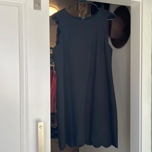 Black J. Crew scalloped work dress